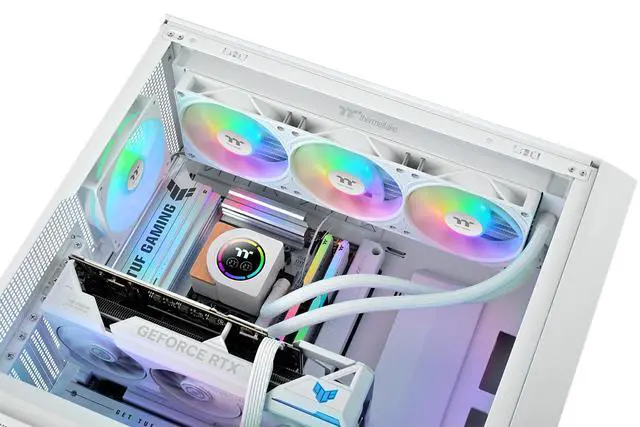 Alt view image 5 of 7 - Thermaltake LB360-S ARGB Sync AIO Liquid CPU Cooler Snow Edition (CL-W500-PL12SW-A)