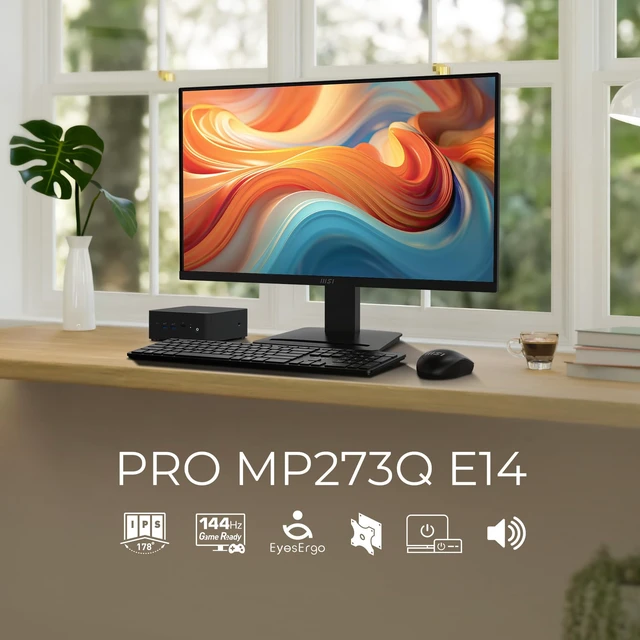 Alt view image 3 of 7 - PRO MP273Q E14 27-inch IPS 2560 x 1440 (QHD) Computer Monitor, 144Hz,Adaptive-Synch, HDMI, DP Port, VESA Mountable, Tilt, Speaker, 1ms, Black