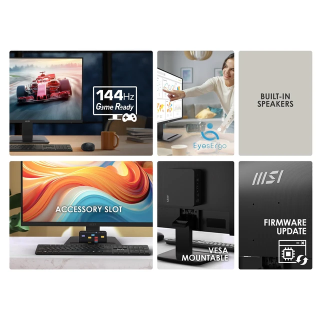 Alt view image 7 of 7 - PRO MP273Q E14 27-inch IPS 2560 x 1440 (QHD) Computer Monitor, 144Hz,Adaptive-Synch, HDMI, DP Port, VESA Mountable, Tilt, Speaker, 1ms, Black