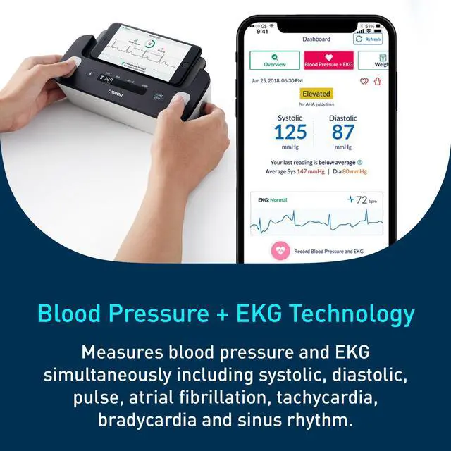 Alt view image 11 of 15 - OMRON Complete Upper Arm Blood Pressure Monitor & EKG