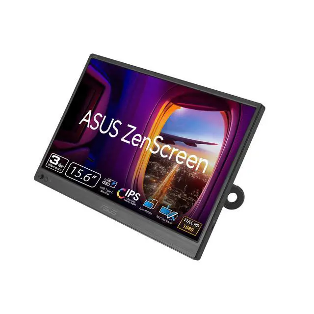 Alt view image 2 of 7 - ZenScreen 15.6 Portable Monitor for Laptop (MB169CK) - Dual USB-C, Mini-HDMI, Plug & Play External Screen for Travel Dual Setup, Full HD, IPS, Anti-Glare Surface, 360° Kickstand, 3yr Warranty