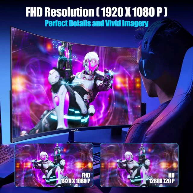 Alt view image 4 of 7 - 27 inch Curved Gaming Monitor,144Hz/180Hz PC Monitor Full HD 1080P, Frameless 1800R Computer Display with FreeSync & Eye-Care Technology, Wall Mountable, DP, HDMI Port (Black)