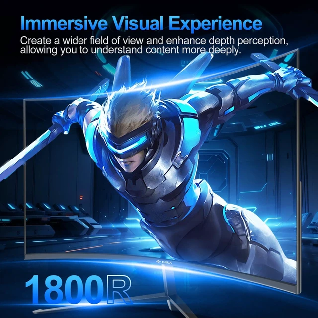 Alt view image 7 of 7 - 27 inch Curved Gaming Monitor,144Hz/180Hz PC Monitor Full HD 1080P, Frameless 1800R Computer Display with FreeSync & Eye-Care Technology, Wall Mountable, DP, HDMI Port (Black)