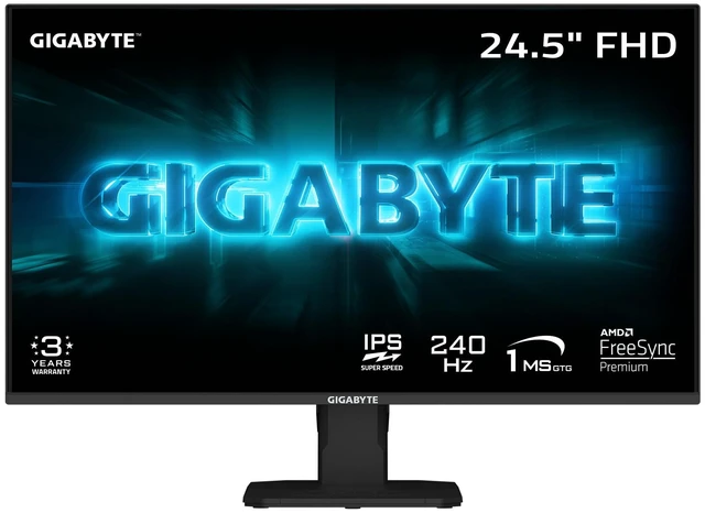 Main image of GS25F2A 24.5" SuperSpeed FHD IPS Gaming Monitor Black, FHD 1920x1080, 240Hz, 1ms GTG, AMD FreeSync Premium, HDMI, DP, Tilt Adjustable
