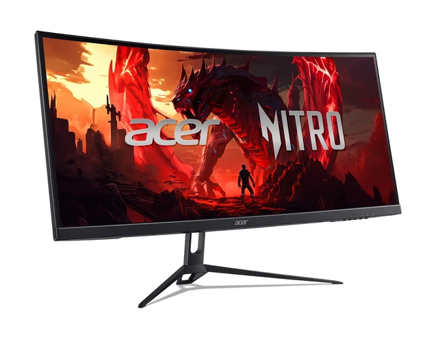 Alt view image 7 of 7 - Nitro 29.5in 2560x1080 2560x1080 Curved 200Hz Gaming Monitor ED300C X1 1ms, AMD FreeSync Premium, sRGB 100%, 2xHDMI, 2xDisplayPort, 1800R Curve, Speaker, VESA Mountable, Bluelight Filter