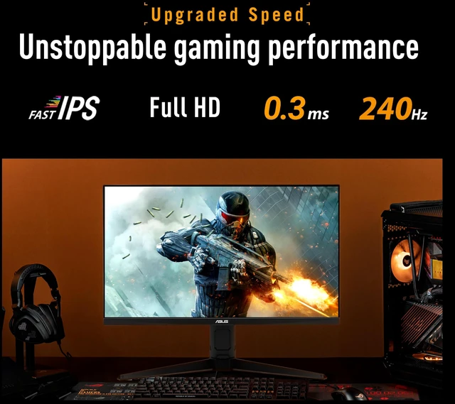 Alt view image 6 of 7 - TUF Gaming Series 5 23.8 1080P Monitor (VG249QML5A) - Fast-IPS, 240Hz, 0.3ms, G-SYNC Compatible, FreeSync Premium, 99% sRGB, Height Adjustable, DisplayWidget, Gaming AI