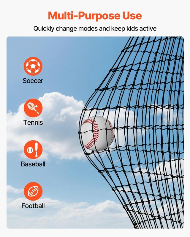 Alt view image 12 of 15 - Baseball Batting Cage, 41.7 x 12.8 x 10.1 FT Freestanding Portable Batting Cage, Hitting Cages with 30-Ply Knotted HDPE & Carabiner Hooks, Battings Cages Netting for Indoor, Outdoor (NET ONLY)
