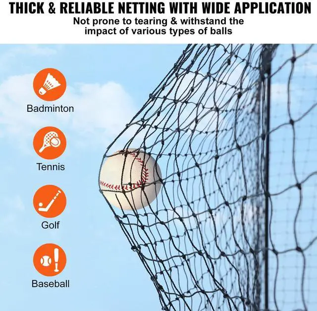 Alt view image 10 of 14 - Baseball Batting Netting, Professional Softball Baseball Batting Hitting Training Net, Practice Portable Pitching Cage Net with Door & Carry Bag, Heavy Duty Enclosed PE Netting, 55FT (NET ONLY)