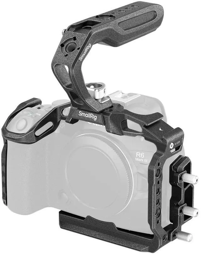 Main image of SmallRigBlack MambaCamera Cage for Canon R6 Mark III,Quick Release Plate for Arca-Type, Film Movie Making Camera Video Cage with Shoe Mount, 1/4''-20 & 3/8''-16 Threaded Holes