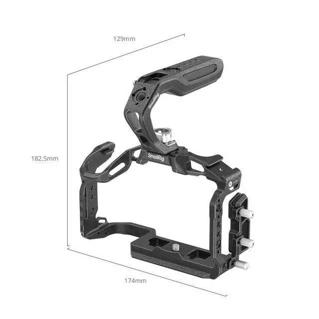 Alt view image 3 of 14 - SmallRigBlack MambaCamera Cage for Canon R6 Mark III,Quick Release Plate for Arca-Type, Film Movie Making Camera Video Cage with Shoe Mount, 1/4''-20 & 3/8''-16 Threaded Holes