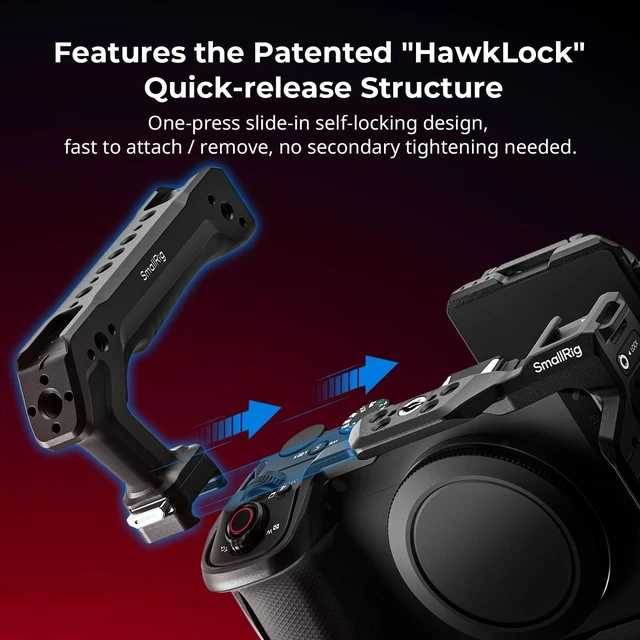 Alt view image 4 of 12 - SmallRig HawkLock Quick Release Cage Kit for Canon R6 V, with Foldable V-Mount Battery Plate, Clamp for HDMI & USB-C, Top Handle, Multiple Interfaces for Various Scenes 6381