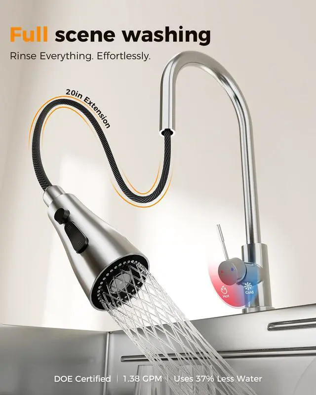 Alt view image 5 of 7 - CAMMOO 33X22 Drop In Kitchen Sink, 304 Stainless Steel Workstation Sink, Pop-Up Drain, Upgraded Fast Drain & Anti-Clog, Topmount Single Bowl with Accessories, Foldable Grid for Easy Clean
