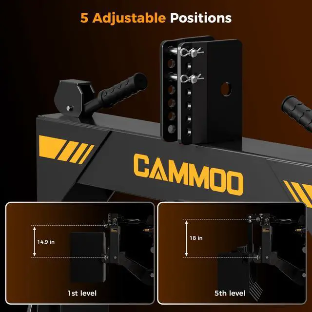 Alt view image 5 of 7 - CAMMOO 3-Point Quick Hitch with 2" ReceiverExtra Versatile Adapter, Adaptation to Category 1, No Bushing Required, 3000LBS Lift Capacity, 5 Level Adjustable Bolt &Reinforcing Rib Design (Black)