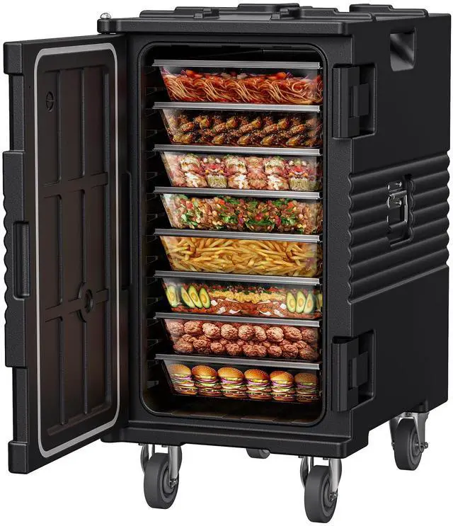 Main image of CAMMOO 127QT Non-Electrical Catering Food Warmers with Swivel Casters, 304 Stainless Steel Door Shaft & Nylon Latch, Insulated Food Carrier for 8 Full-Size Pans(NOT Included), Food Warmer Hot Boxes