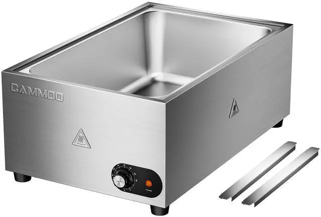 Main image of CAMMOO 1200W Electric Steam Table Food Warmer, Bain Marie 86-185°F Adjustable Temp, Countertop Stainless Steel Buffet Steam, Commercial Food Steamer for Catering Restaurant
