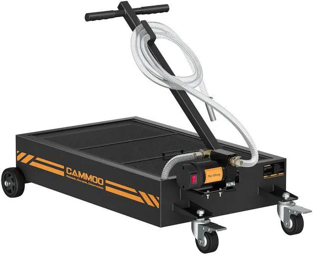 Main image of CAMMOO 15 Gal Electric Oil Drain Pan, 110V High-Flow Pump, 9.8 FT Hose, 200 W Motor, 2 Locking Swivel Casters and 2 Directional Wheels Stable, Folding Handle, Heavy-Duty for Trucks, RVs, SUVs, Black
