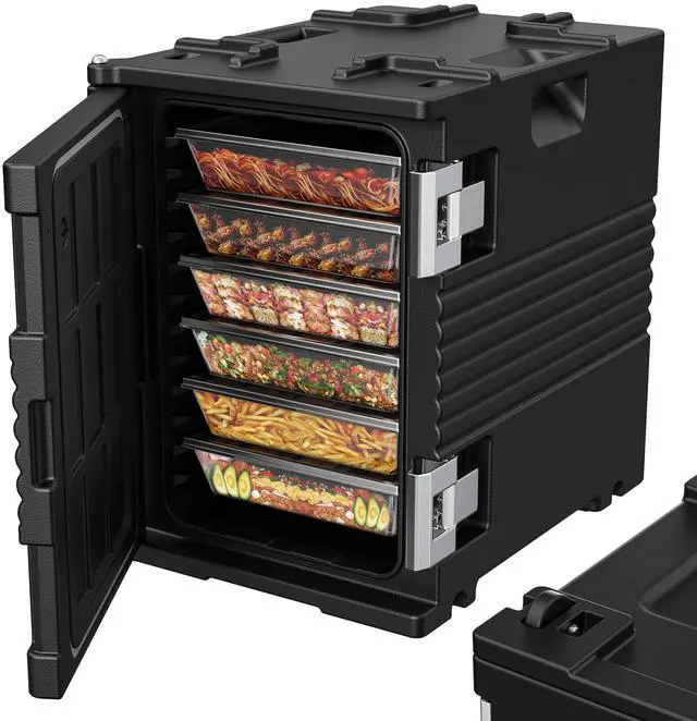 Main image of CAMMOO 95Qt Non-Electrical Food Warmer with Wheels, 304 Stainless Steel Latch, Catering Food Warmers for Parties LLDPE Insulated Food Carrier for 6 Full-Size Pans(NOT Included), Hot Boxes for Catering