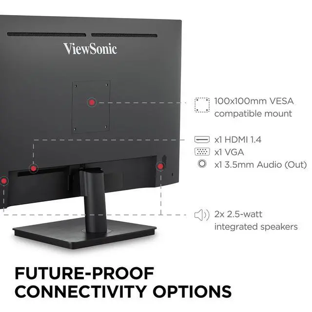 Alt view image 5 of 6 - VA3209M 32 Inch 1080p IPS Computer Monitor, Full HD, HDMI VGA, PC | Frameless Design, Dual Speakers, Home Office, Desktop, Laptop, Work, Study, Daily Tasks, Wide Viewing Comfort, Built-In Sound