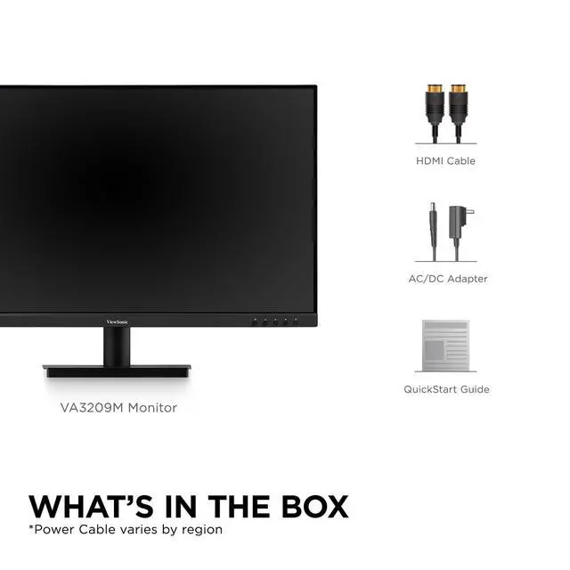 Alt view image 6 of 6 - VA3209M 32 Inch 1080p IPS Computer Monitor, Full HD, HDMI VGA, PC | Frameless Design, Dual Speakers, Home Office, Desktop, Laptop, Work, Study, Daily Tasks, Wide Viewing Comfort, Built-In Sound