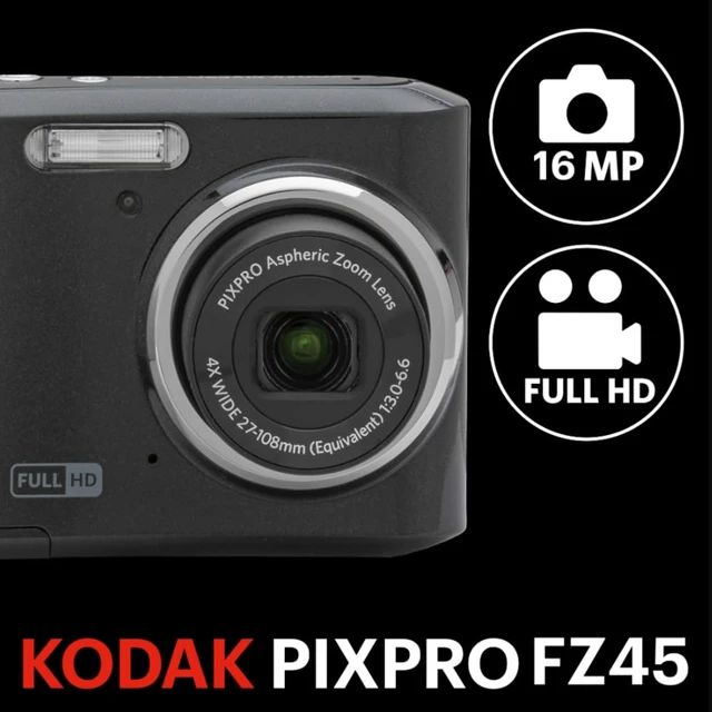 Alt view image 2 of 7 - PIXPRO FZ45 16MP Compact Digital Camera, 4X Optical Zoom, AA, Black 1080p Full HD Video, 27mm Wide Angle Lens, 2.7 Inch LCD, Point and Shoot, Digicam, Travel and Family Photos