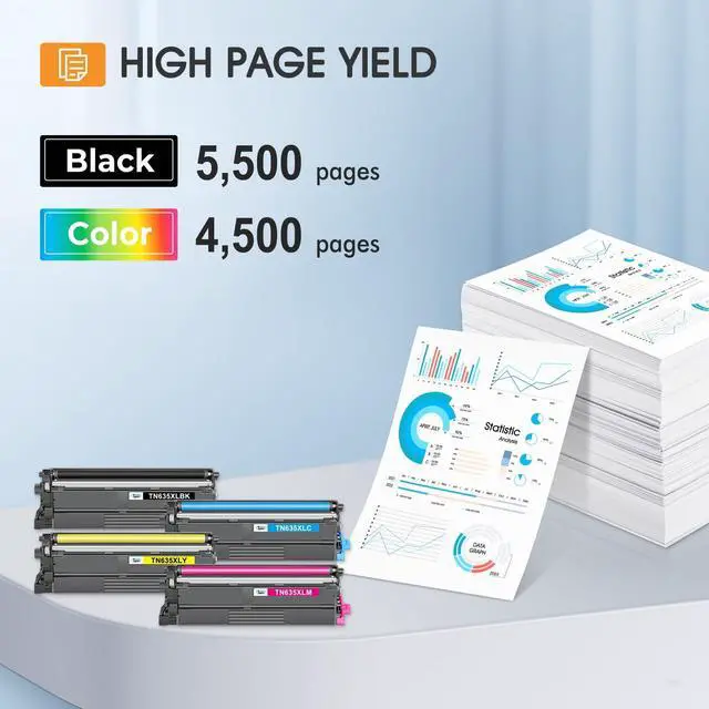 Alt view image 3 of 6 - TN635XL TN635 Toner Cartridge Set for Brother MFC-L8930CDW MFC-L8730CDW Ink