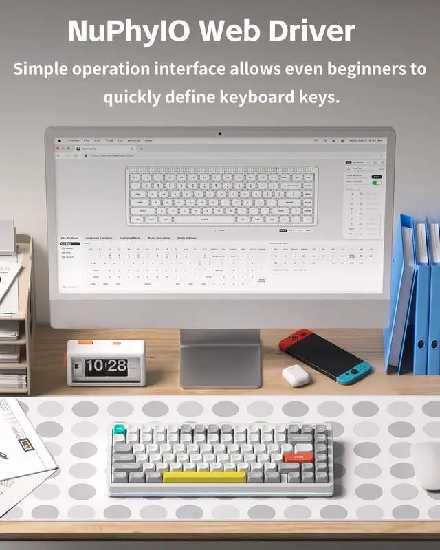 Alt view image 3 of 7 - nuphy Halo V2 IO Wireless Mechanical Keyboard with PBT Keycaps,Hot Swappable Custom Gaming Keyboard,Aluminum Alloy Frame,RGB Backlit,Gasket Structure,BT5.0/USB-C/2.4GHz Low Latency Office Keyboards