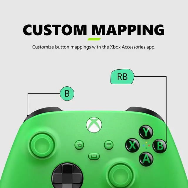 Alt view image 4 of 7 - Microsoft Xbox Wireless Velocity Green Gaming Controller EP2-29915 2 Pack