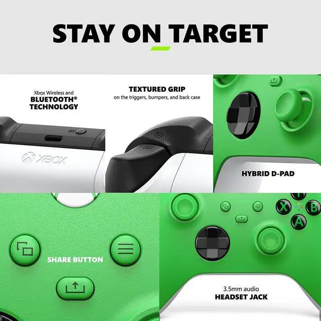 Alt view image 5 of 7 - Microsoft Xbox Wireless Velocity Green Gaming Controller EP2-29915 2 Pack