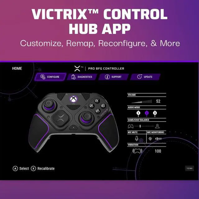 Alt view image 7 of 7 - PDP Victrix Pro BFG Wireless Gaming Controller for Xbox Series X|S, Xbox One, Windows 10/11, Modular Gamepad, Dolby Atmos Audio, Remappable Buttons, Customizable Triggers/Paddles/D-Pad, PC App, Black