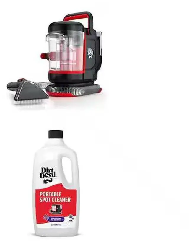 Main image of Portable Corded Spot Carpet Cleaner with Powerful Suction and 32oz Scented Pet Stain and Odor Remover Solution Combo