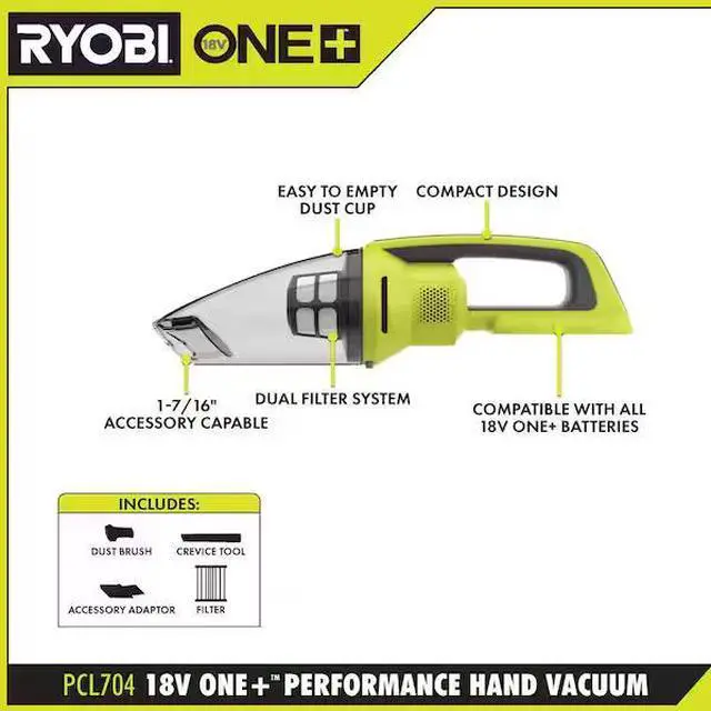 Alt view image 3 of 7 - ONE+ 18V Cordless Performance Handheld Vacuum (Tool only)