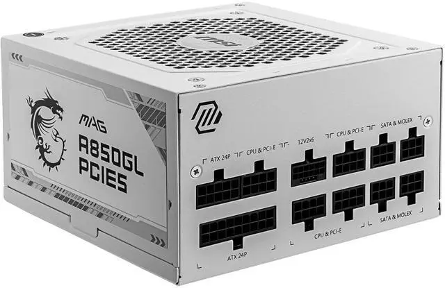 Alt view image 4 of 11 - MSI MAG A850GL PCIE5 WHITE power supply unit 850 W 20+4 pin ATX ATX