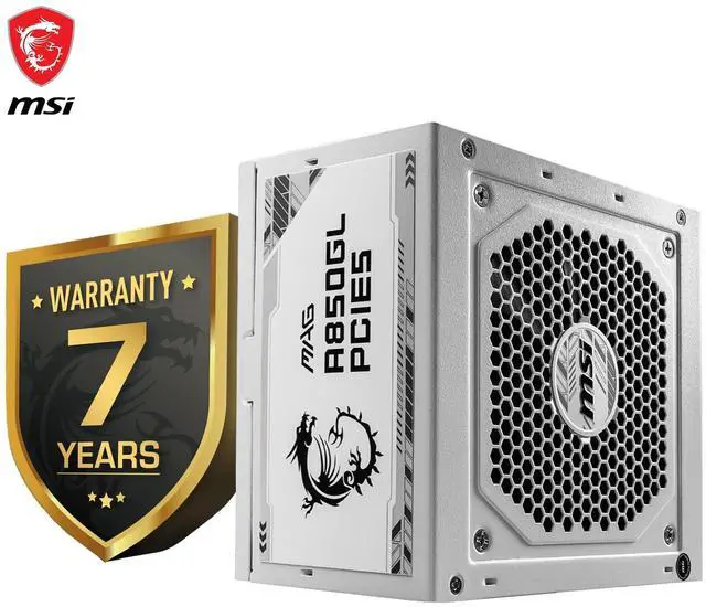 Alt view image 5 of 11 - MSI MAG A850GL PCIE5 WHITE power supply unit 850 W 20+4 pin ATX ATX