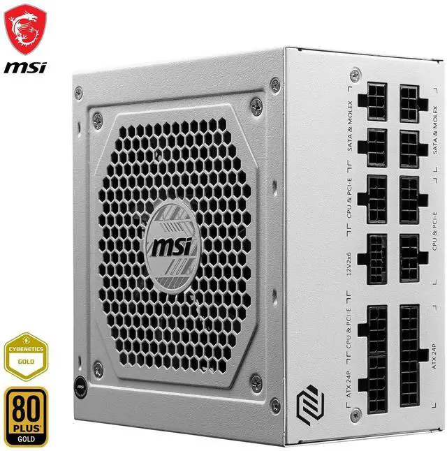 Alt view image 6 of 11 - MSI MAG A850GL PCIE5 WHITE power supply unit 850 W 20+4 pin ATX ATX