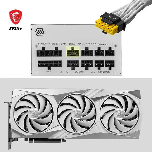 Alt view image 7 of 11 - MSI MAG A850GL PCIE5 WHITE power supply unit 850 W 20+4 pin ATX ATX