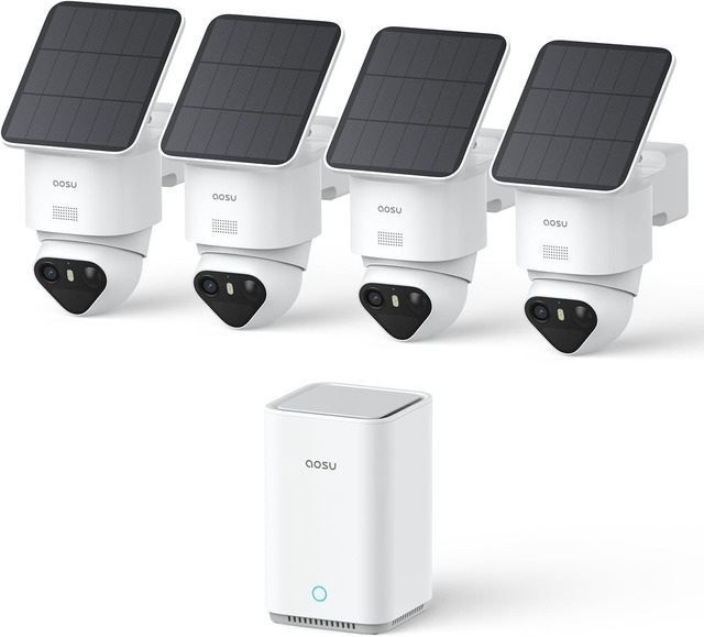 Aosu T2 Pro Telecamera Wireless Esterna – Doppia 3K, PTZ 360°, IA E Solare, Kit 2 Camere