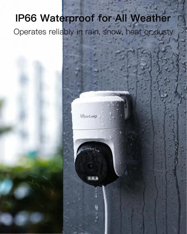 Alt view image 6 of 7 - VIMTAG Pan/Tilt Outdoor Security Camera, 2.5K 4MP WiFi Home CCTV Camera, 360° View & Motion Tracking, Color Night Vision, 2-Way Audio, AI Detection Alarm, IP66, Cloud & SD Card Storage, Works w/Alexa