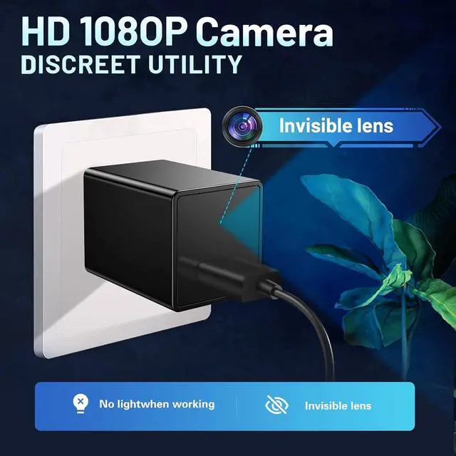 Alt view image 2 of 7 - Hidden Spy Camera 1080P WiFi Wireless Small HD Indoor Home Office Security Camera Compact Surveillance Monitoring Camera with Motion Detection and App Live Feed