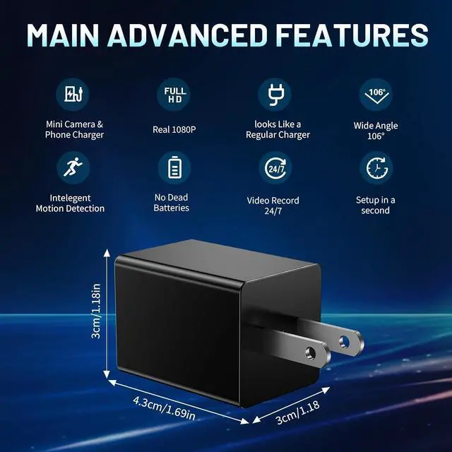 Alt view image 6 of 6 - Hidden Spy Camera 1080P WiFi Wireless Small HD Indoor Home Office Security Camera Compact Surveillance Monitoring Camera with Motion Detection and App Live Feed