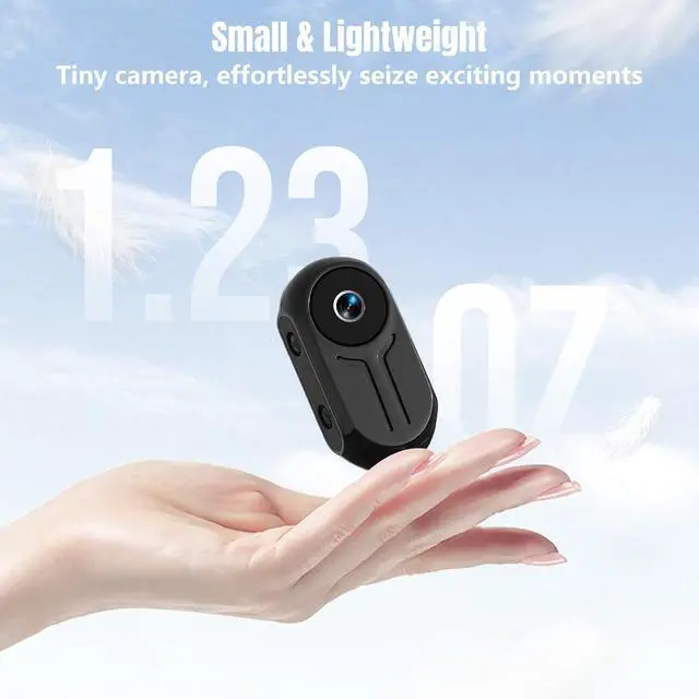 Alt view image 5 of 7 - Mini Wearable Body Worn Action Camera with Auido & Video Recording -32G Thumb Size Hands Free Body Worn Cameras Magnetic Back Clip Wearable Portable Camcorder for Work Travel Pet Walk Vlog(Black)