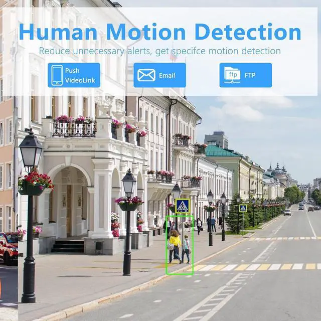 Alt view image 5 of 7 - 4MP Dual Lens PoE IP Security Camera with 180° Ultra Wide Viewing Angle, 2-Way Talk, AI Human Vehicle Detection, SD Card Slot(256GB), Full Color/EXIR2.0 Night Vision, Must Work with NVRs or PoE Switch