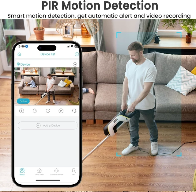Alt view image 3 of 7 - 4K WiFi Hidden Spy Camera Durable Standby, Real-Time Recording, AI Motion Detection, Cloud & SD Storage, Auto Night Vision, Ideal Nanny Cam