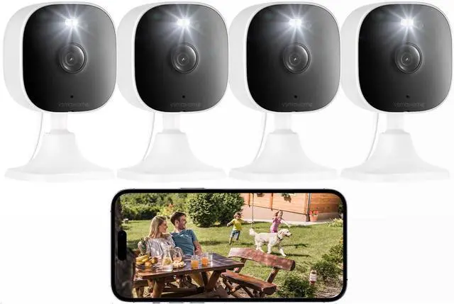 Main image of 2.5K Indoor Cameras for Home Security, Outdoor Security Camera Indoor, 2.4g/5g Cameras for House/Pet/baby, Wired, Plug and Play, Color Night Vision, Support 128G Card (Not Included), 9.84ft Wire, 4PCS