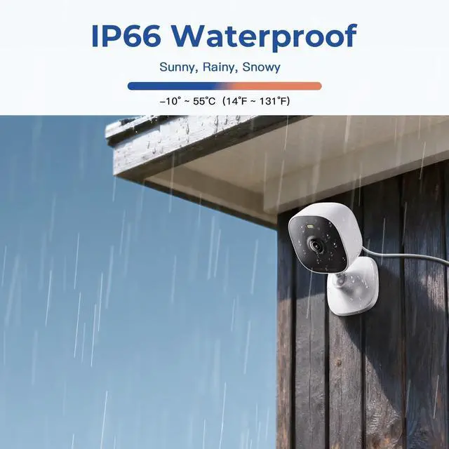 Alt view image 2 of 7 - 2.5K Indoor Cameras for Home Security, Outdoor Security Camera Indoor, 2.4g/5g Cameras for House/Pet/baby, Wired, Plug and Play, Color Night Vision, Support 128G Card (Not Included), 9.84ft Wire, 4PCS