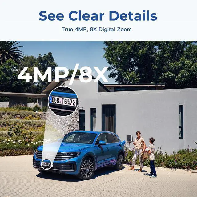 Alt view image 4 of 7 - 2.5K Indoor Cameras for Home Security, Outdoor Security Camera Indoor, 2.4g/5g Cameras for House/Pet/baby, Wired, Plug and Play, Color Night Vision, Support 128G Card (Not Included), 9.84ft Wire, 4PCS
