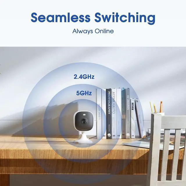 Alt view image 5 of 7 - 2.5K Indoor Cameras for Home Security, Outdoor Security Camera Indoor, 2.4g/5g Cameras for House/Pet/baby, Wired, Plug and Play, Color Night Vision, Support 128G Card (Not Included), 9.84ft Wire, 4PCS