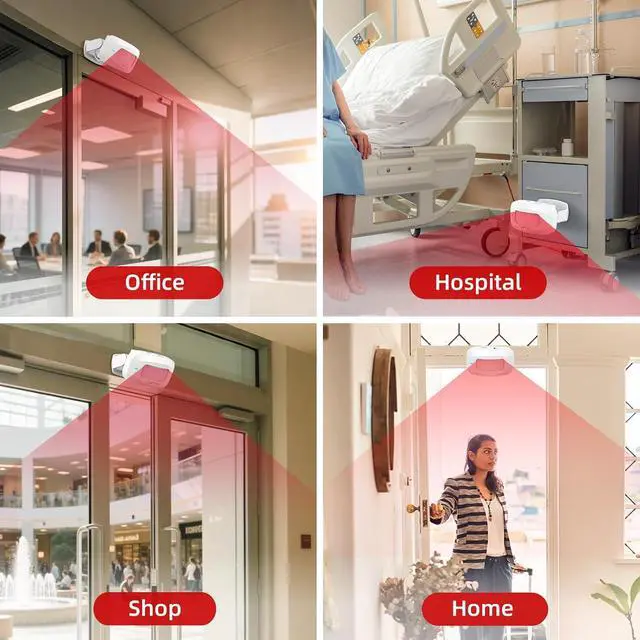 Alt view image 3 of 7 - CallToU Wireless Motion Sensor Alarm Indoor Motion Detector Alarm, Bed Alarms for Elderly Dementia Patients, Motion Sensor Door Chime with 500 FT Range, 5 Adjustable Volume 3 Sensor + 1 Receiver