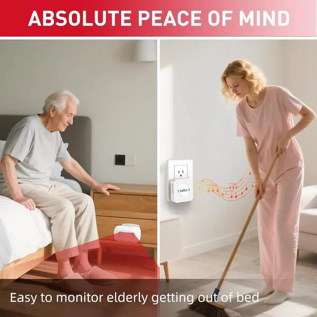 Alt view image 3 of 7 - CallToU Motion Sensor Alarm & 2-Way Talk Baby Monitor for Elderly with Camera Complete Care System for Seniors, Dementia Patients, Night Vision, Call Button, Wireless Motion Detector, No WiFi