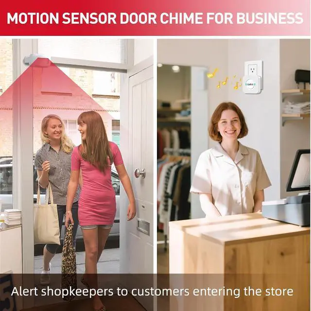Alt view image 5 of 7 - CallToU Wireless Motion Sensor Alarm Indoor Motion Detector Alarm, Bed Alarms for Elderly Dementia Patients, Motion Sensor Door Chime with 500 FT Range, 5 Adjustable Volume 3 Sensor + 1 Receiver