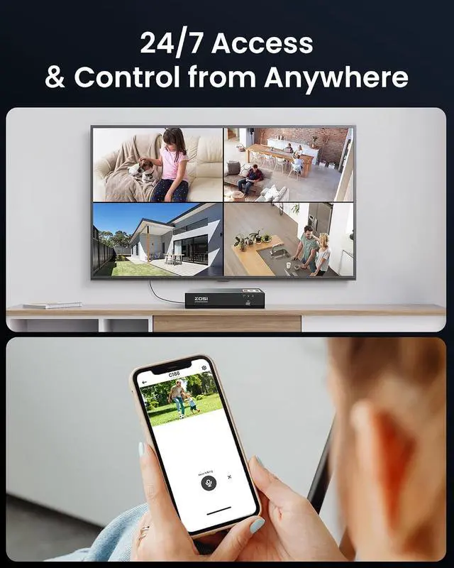 Alt view image 7 of 7 - ZOSI C186 5MP 3K PoE IP Security Camera, 2 x Add-on Outdoor Camera with Aurora Lux True Color Night Vision, AI Person/Vehicle Detection, Light & Siren Alarms, Two-Way Talk, Only with ZOSI POE NVR